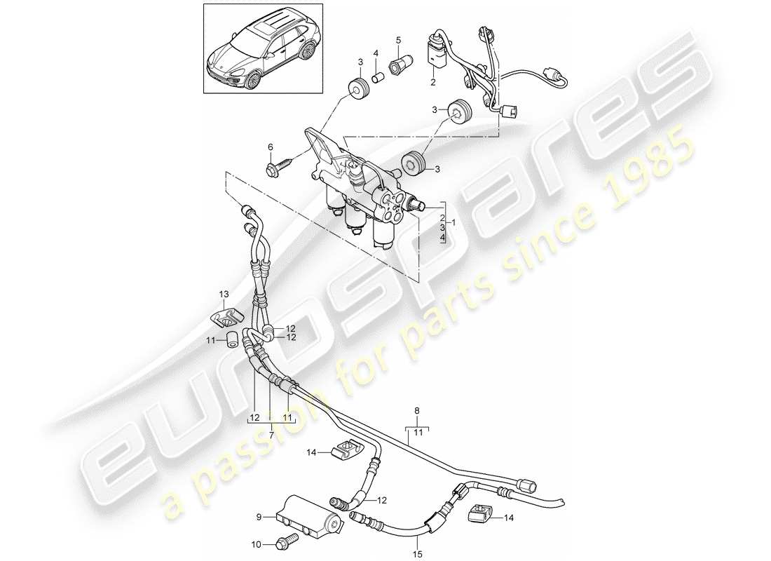 Porsche Cayenne E2 (2015) stabilizer Part Diagram