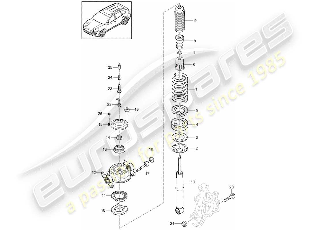 Porsche Cayenne E2 (2015) SUSPENSION Part Diagram