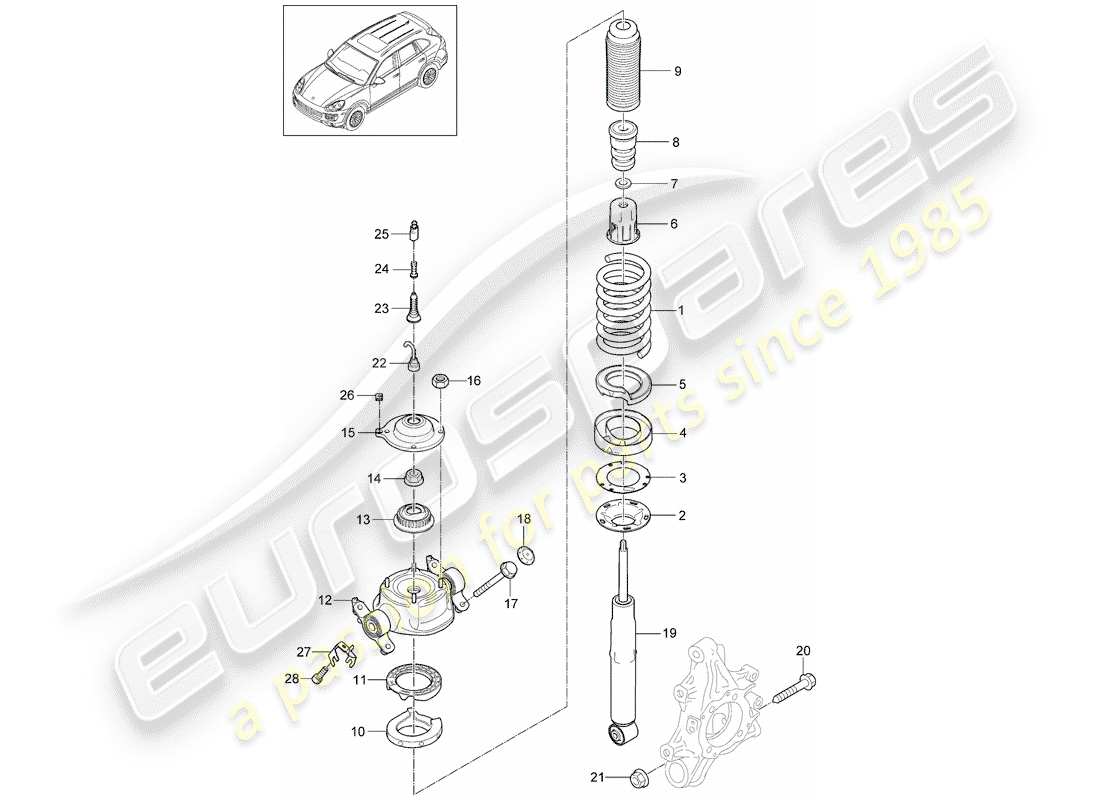 Porsche Cayenne E2 (2015) SUSPENSION Part Diagram