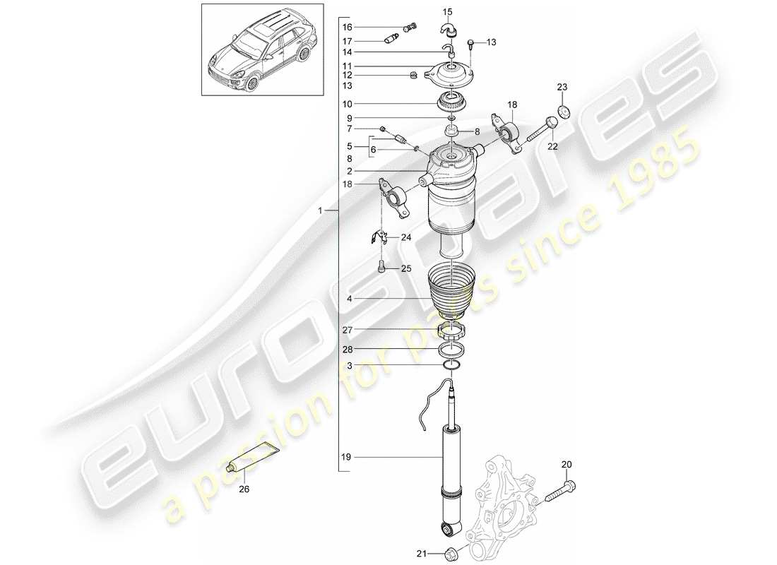 Porsche Cayenne E2 (2015) SUSPENSION Part Diagram