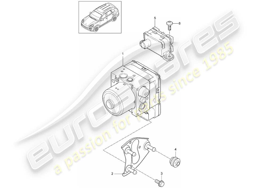 Porsche Cayenne E2 (2015) hydraulic unit Part Diagram