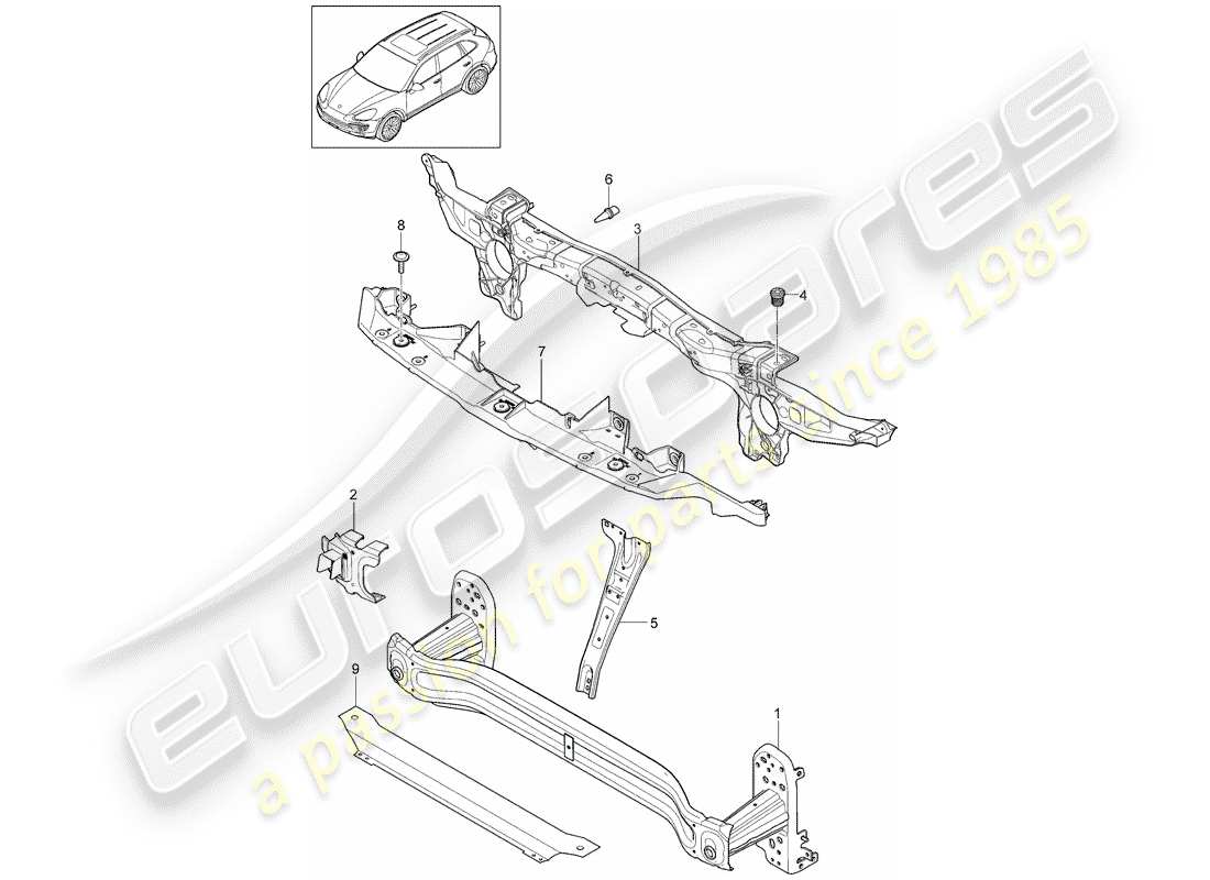 Porsche Cayenne E2 (2015) BRACKET Part Diagram