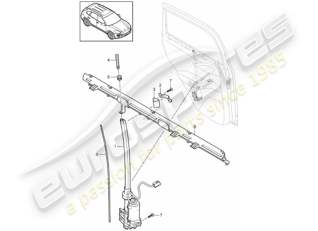 Porsche Cayenne E2 (2015) blind Part Diagram