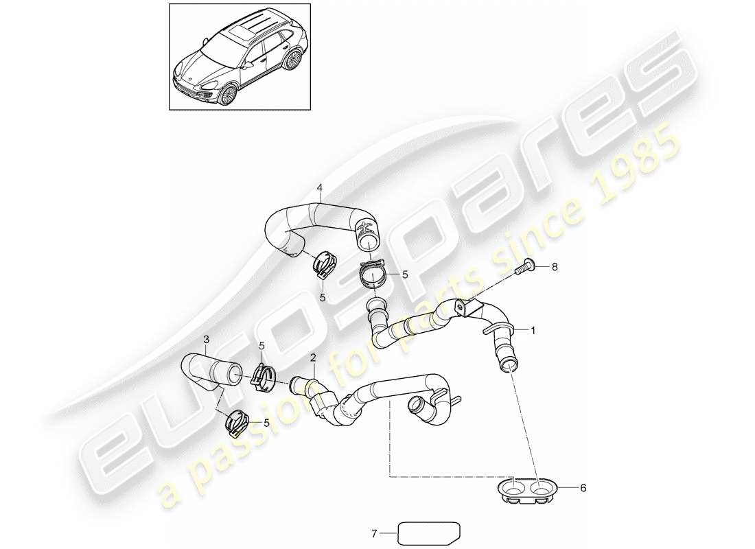 Porsche Cayenne E2 (2015) HOSE Part Diagram