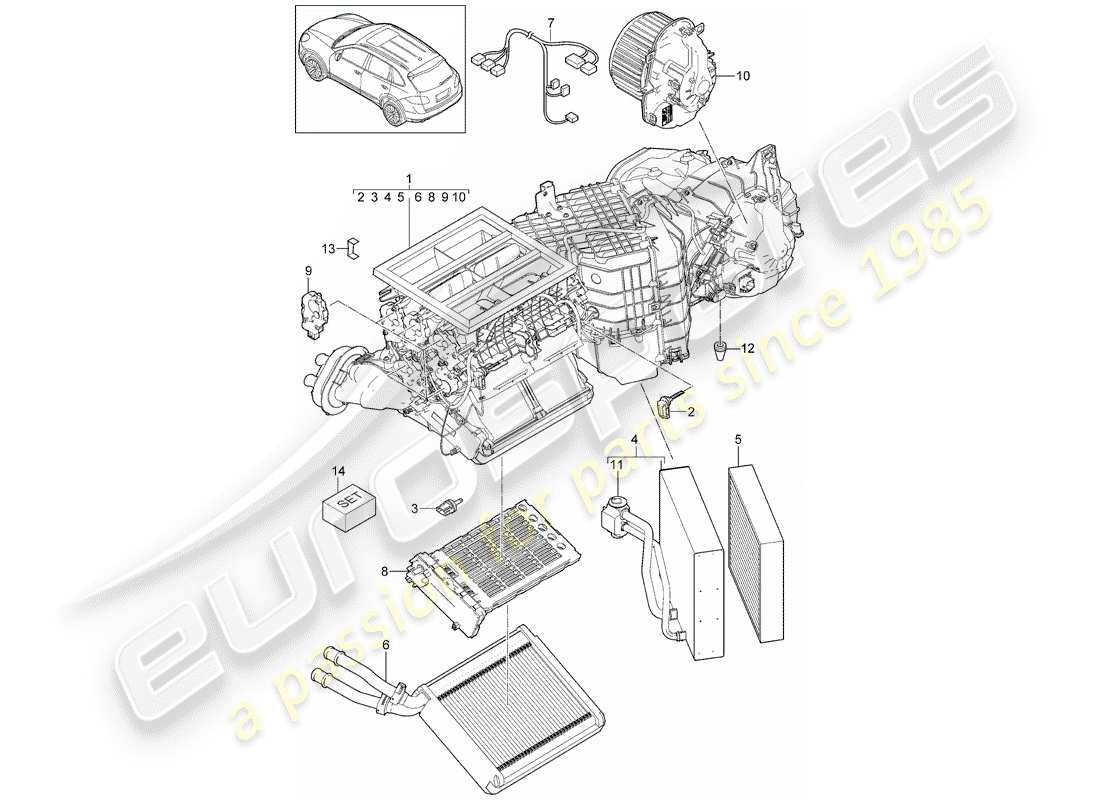 Porsche Cayenne E2 (2015) AIR CONDITIONER Part Diagram