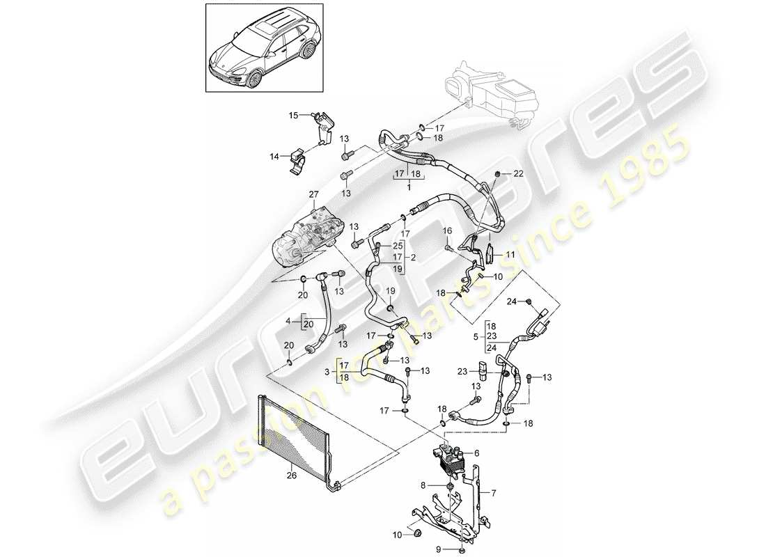 Porsche Cayenne E2 (2015) REFRIGERANT CIRCUIT Part Diagram