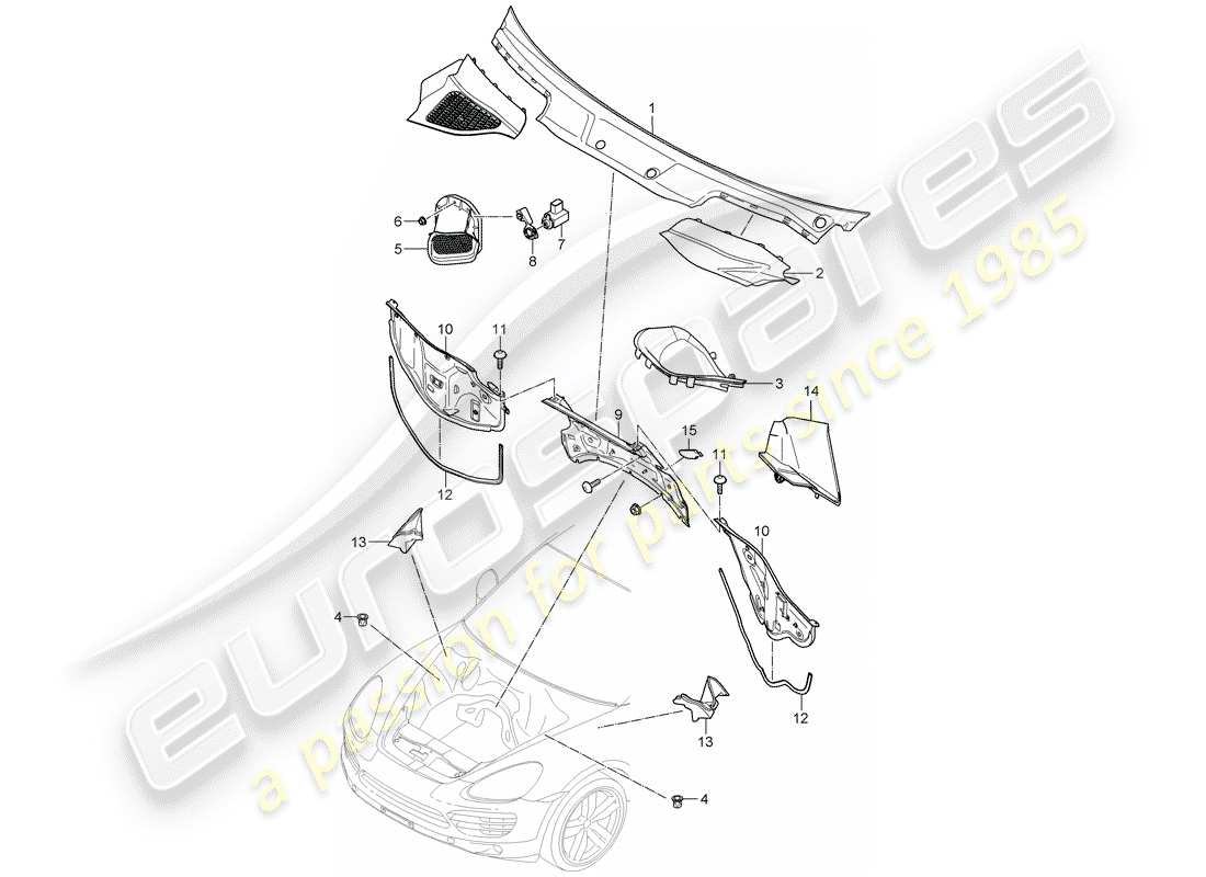 Porsche Cayenne E2 (2015) COVER Part Diagram