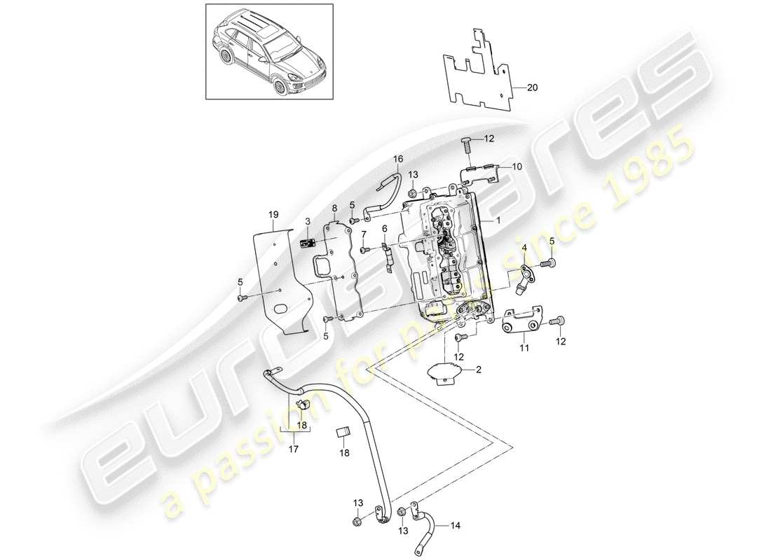 Porsche Cayenne E2 (2015) POWER AND CONTROL ELECTRONICS- Part Diagram