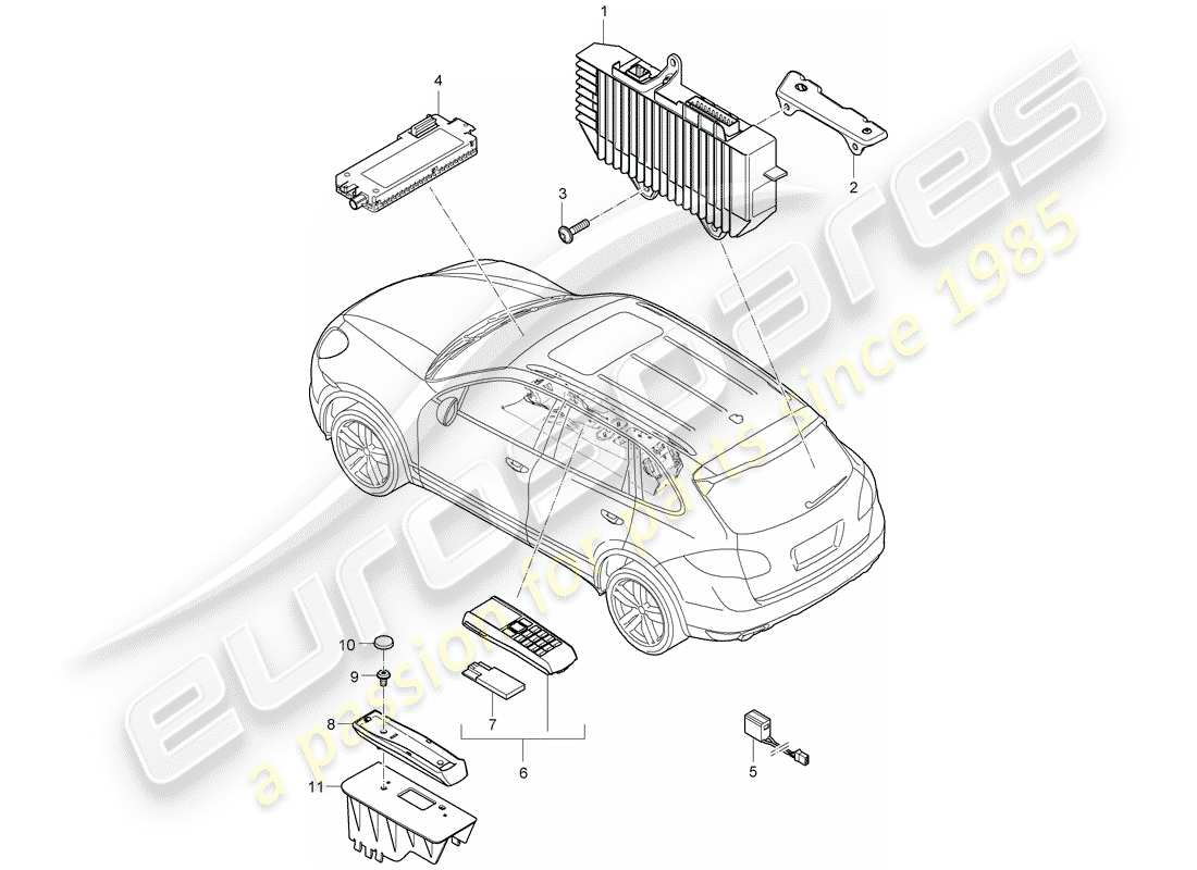 Porsche Cayenne E2 (2015) AMPLIFIER Part Diagram