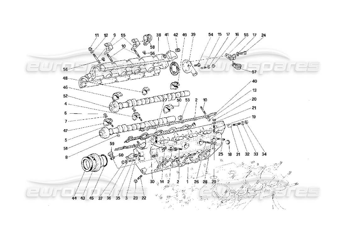 Ferrari F40 RH Cylinder Head Part Diagram