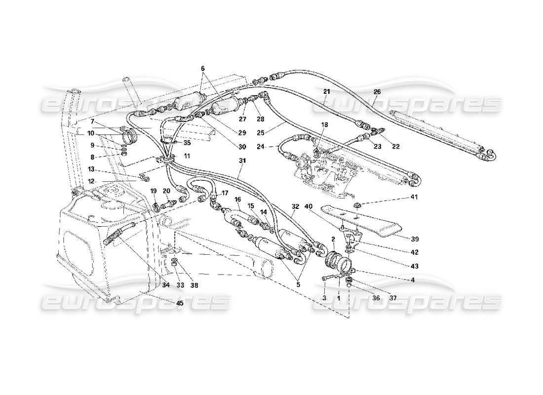 Ferrari F40 Pump and Fuel Piping -Not for USA- Part Diagram