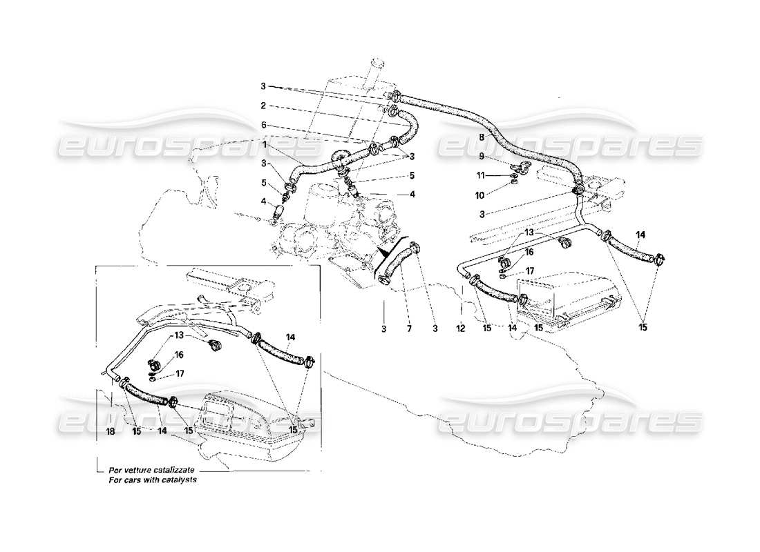 Ferrari F40 Oil Vapor Recycling Part Diagram