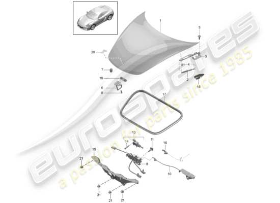 a part diagram from the Porsche Cayman 981 (2014) parts catalogue