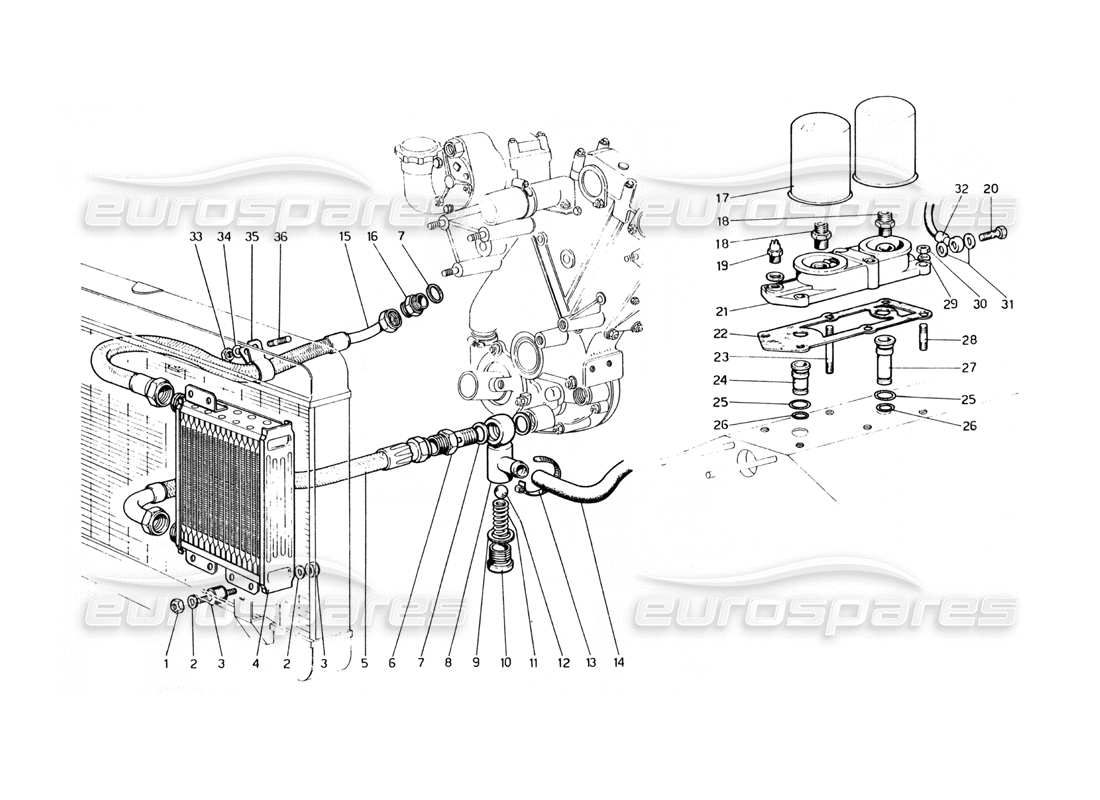 Ferrari 400 GT (Mechanical) Lubrication Circuit and Filters Parts Diagram