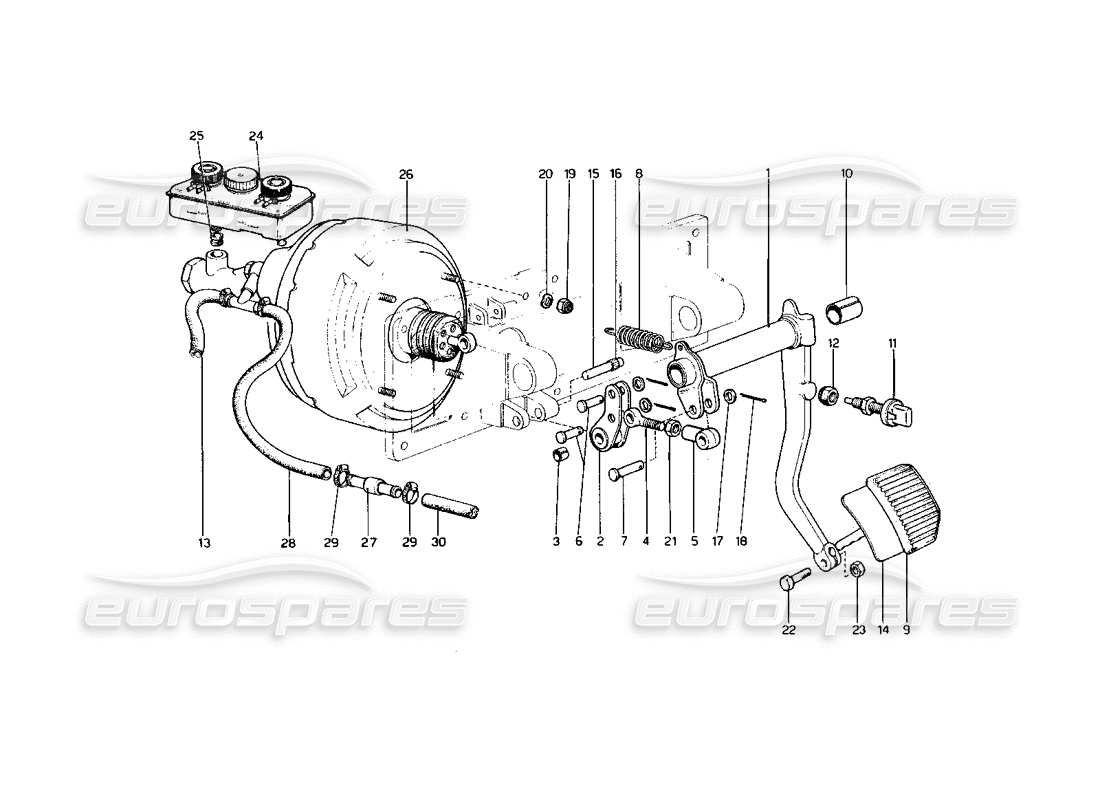 Ferrari 400 GT (Mechanical) Brakes Hydraulic Drive (400 GT) Parts Diagram
