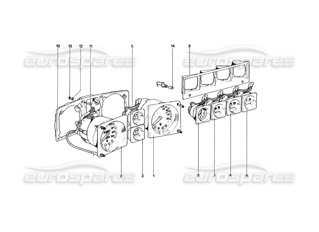 Ferrari 400 GT (Mechanical) Instruments Parts Diagram