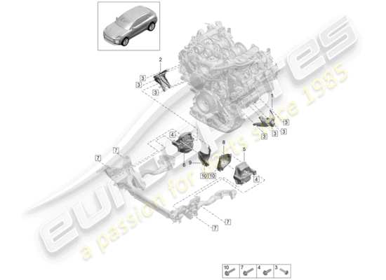 a part diagram from the Porsche Macan (2020) parts catalogue