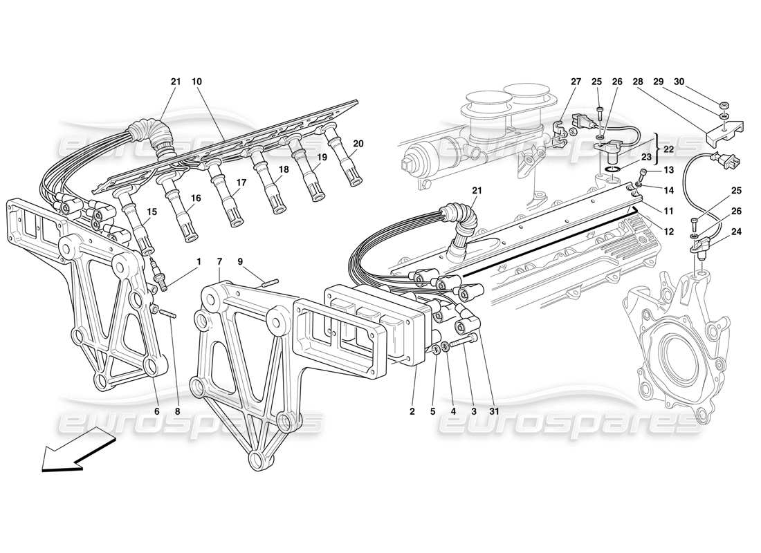 Ferrari F50 IGNITION SYSTEM Part Diagram