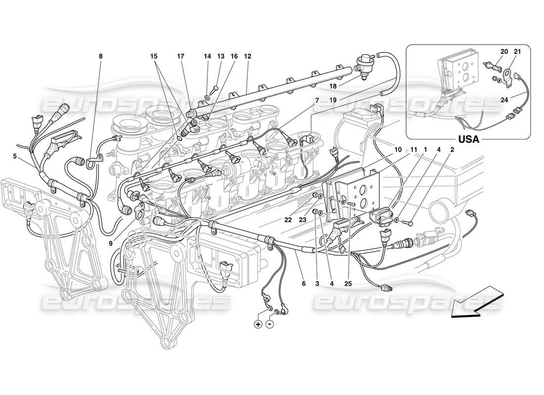 Ferrari F50 Injection Device Part Diagram