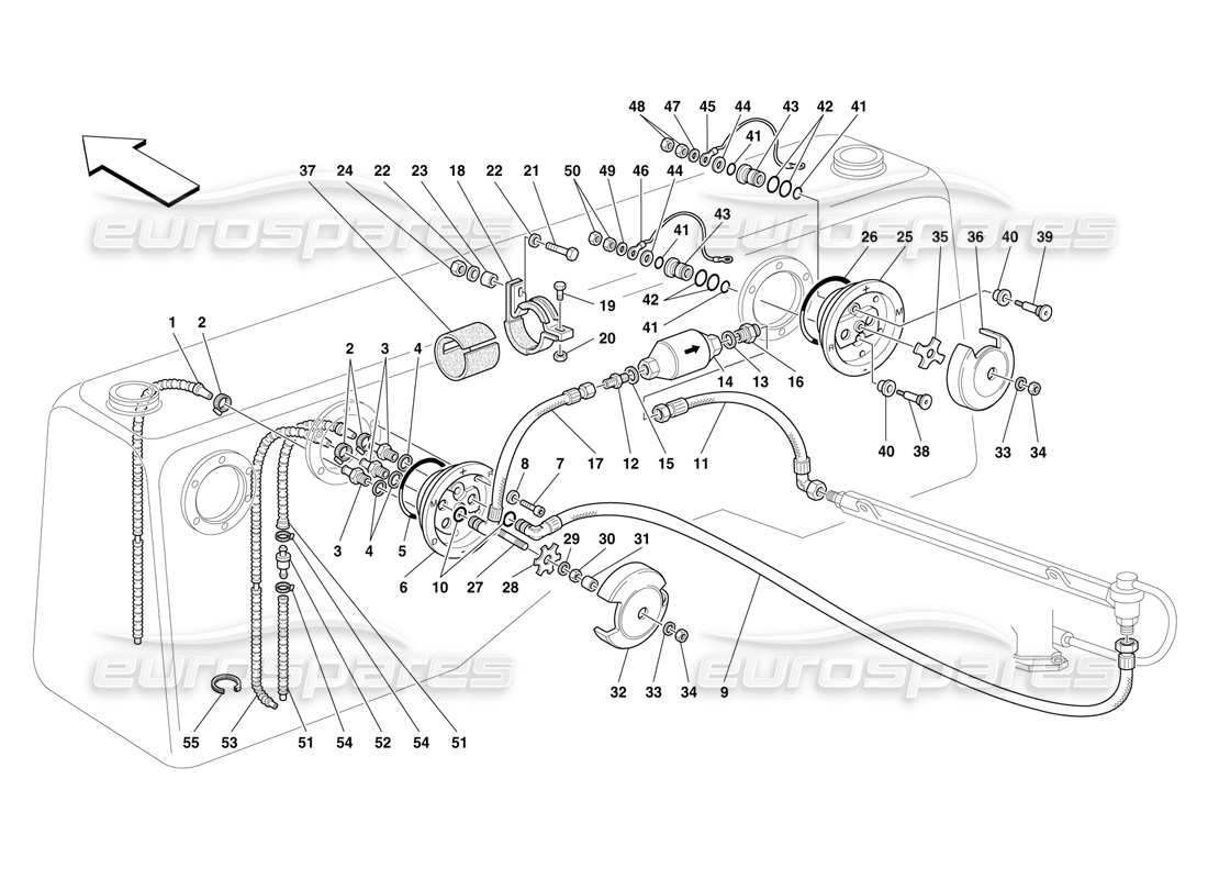 Ferrari F50 Fuel Injection System Part Diagram