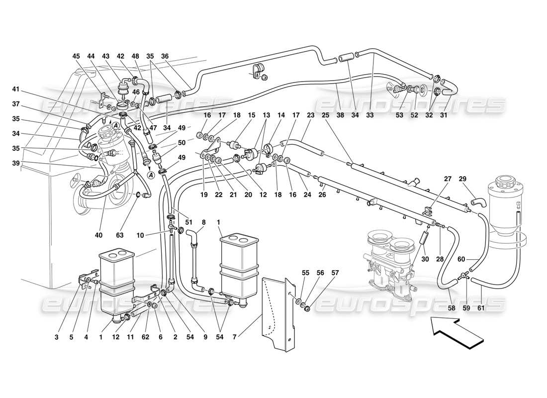 Ferrari F50 Antievaporation Device Parts Diagram