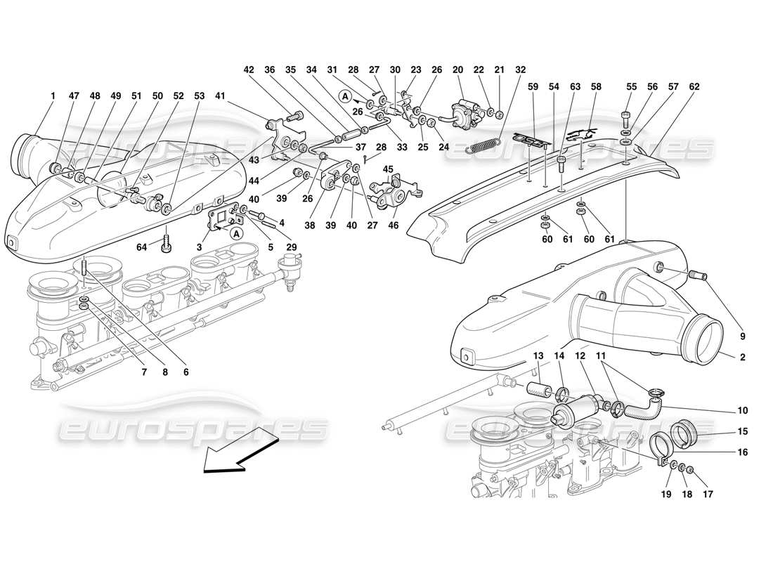 Ferrari F50 Air Boxes and Controls Part Diagram