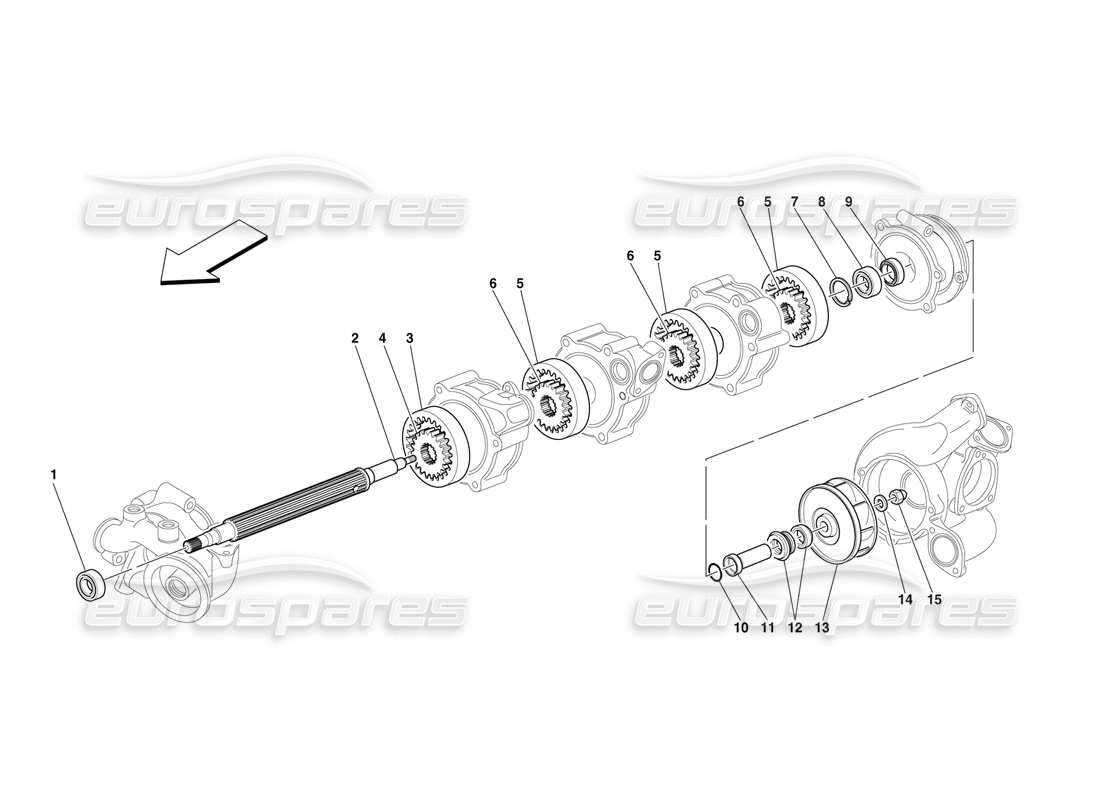 Ferrari F50 Oil-Water Pump - Inner Parts Part Diagram