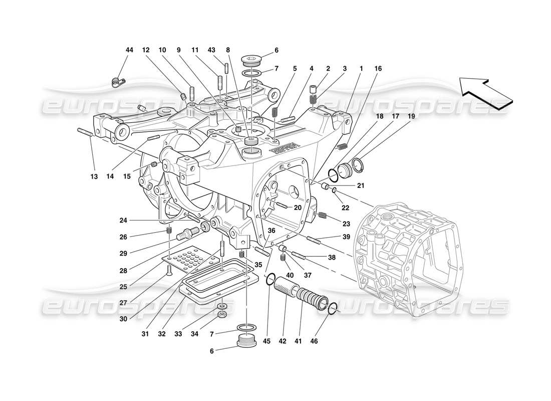 Ferrari F50 Gearboxes-Differential Housing Part Diagram