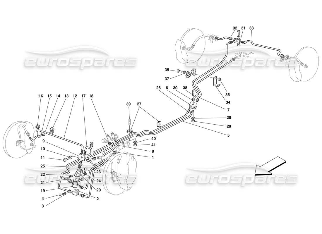 Ferrari F50 Brake and Clutch System Part Diagram
