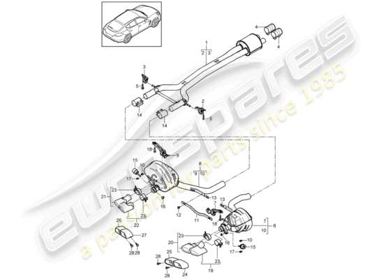 a part diagram from the Porsche Panamera 970 (2016) parts catalogue