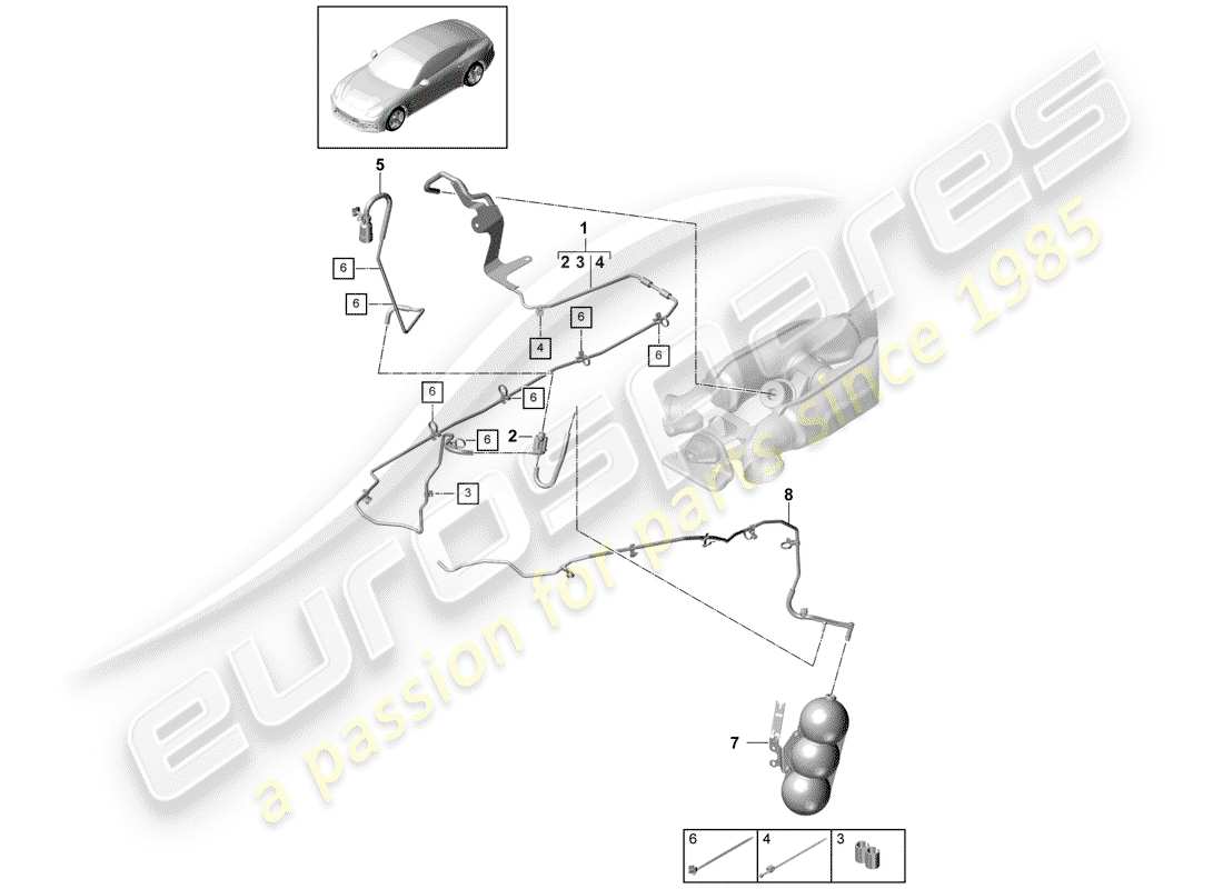 Porsche Panamera 971 (2017) VACUUM SYSTEM Parts Diagram