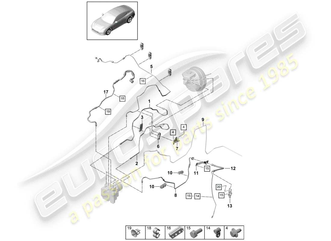 Porsche Panamera 971 (2017) brake line Parts Diagram