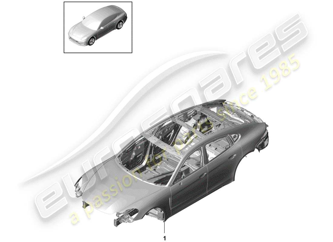 Porsche Panamera 971 (2017) car body Parts Diagram