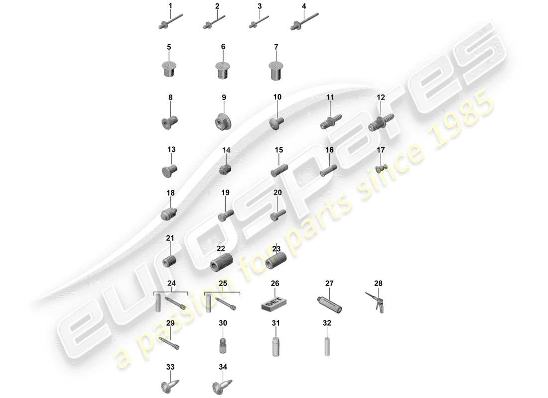 Porsche Panamera 971 (2017) fasteners Parts Diagram