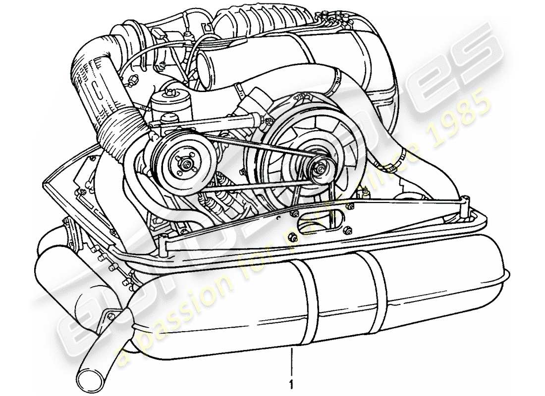 Porsche Replacement catalogue (1970) REBUILT ENGINE Part Diagram