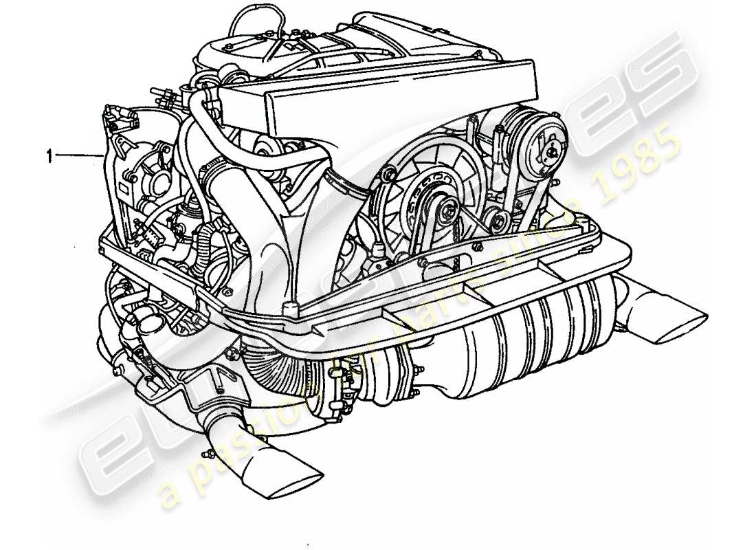 Porsche Replacement catalogue (1970) REBUILT ENGINE Part Diagram