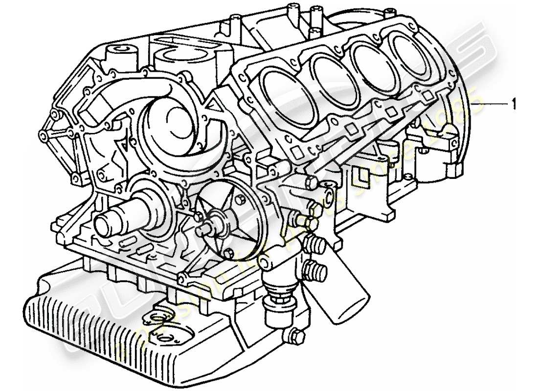 Porsche Replacement catalogue (1970) Short Engine Part Diagram