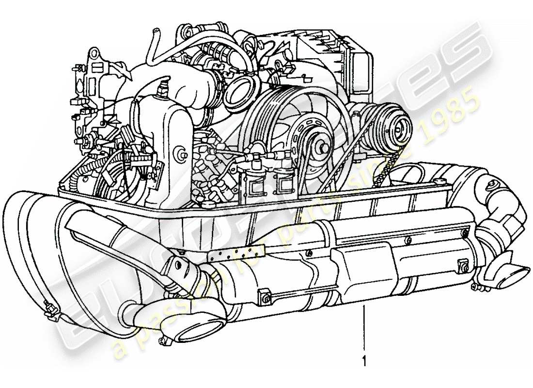 Porsche Replacement catalogue (1998) REBUILT ENGINE Part Diagram