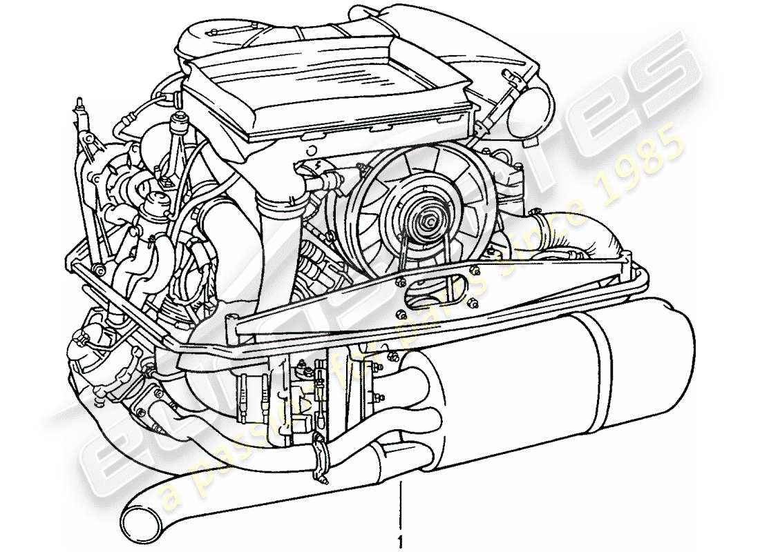 Porsche Replacement catalogue (1998) REBUILT ENGINE Part Diagram
