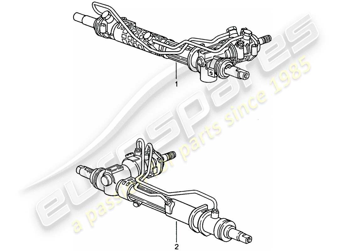 Porsche Replacement catalogue (2007) STEERING GEAR Part Diagram