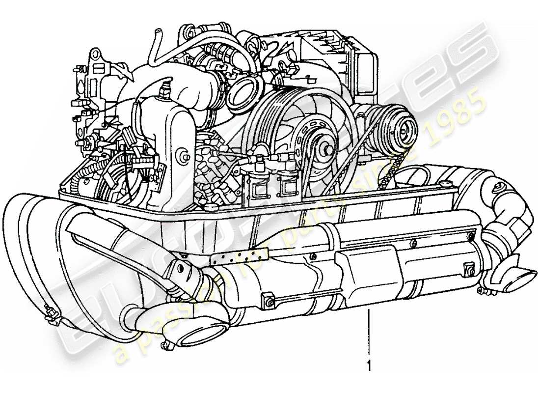 Porsche Replacement catalogue (2009) REBUILT ENGINE Part Diagram