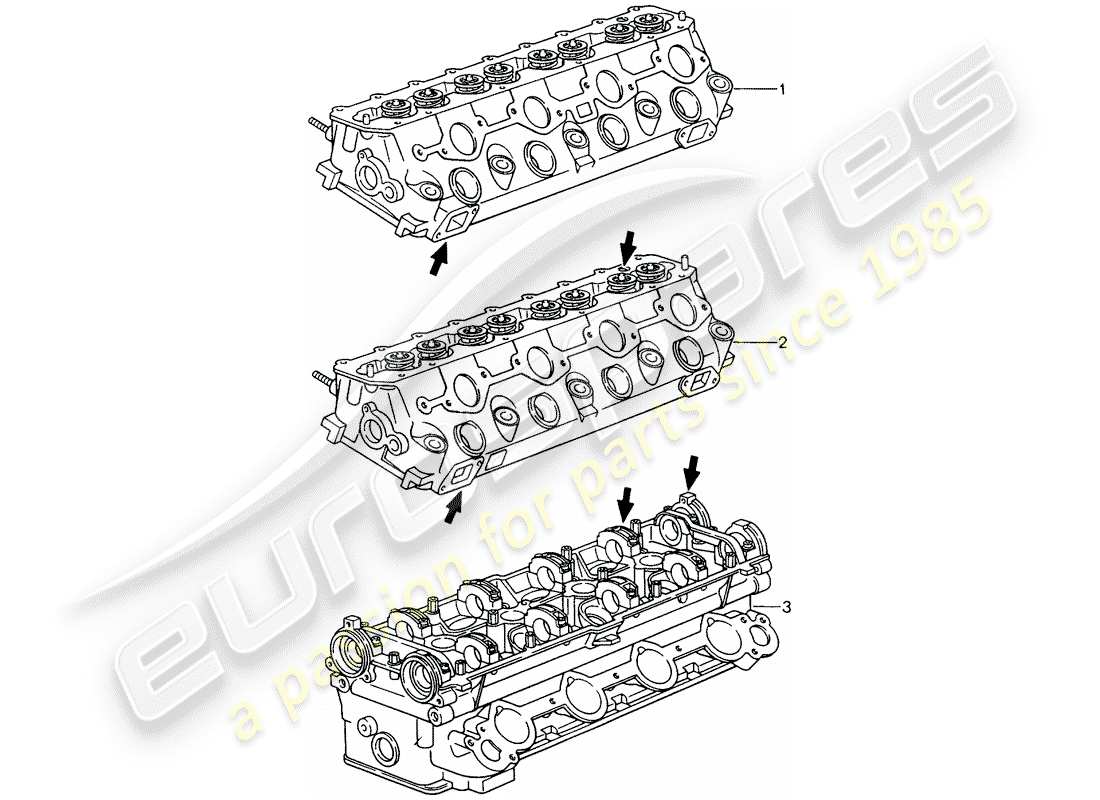 Porsche Replacement catalogue (2009) CYLINDER HEAD Part Diagram