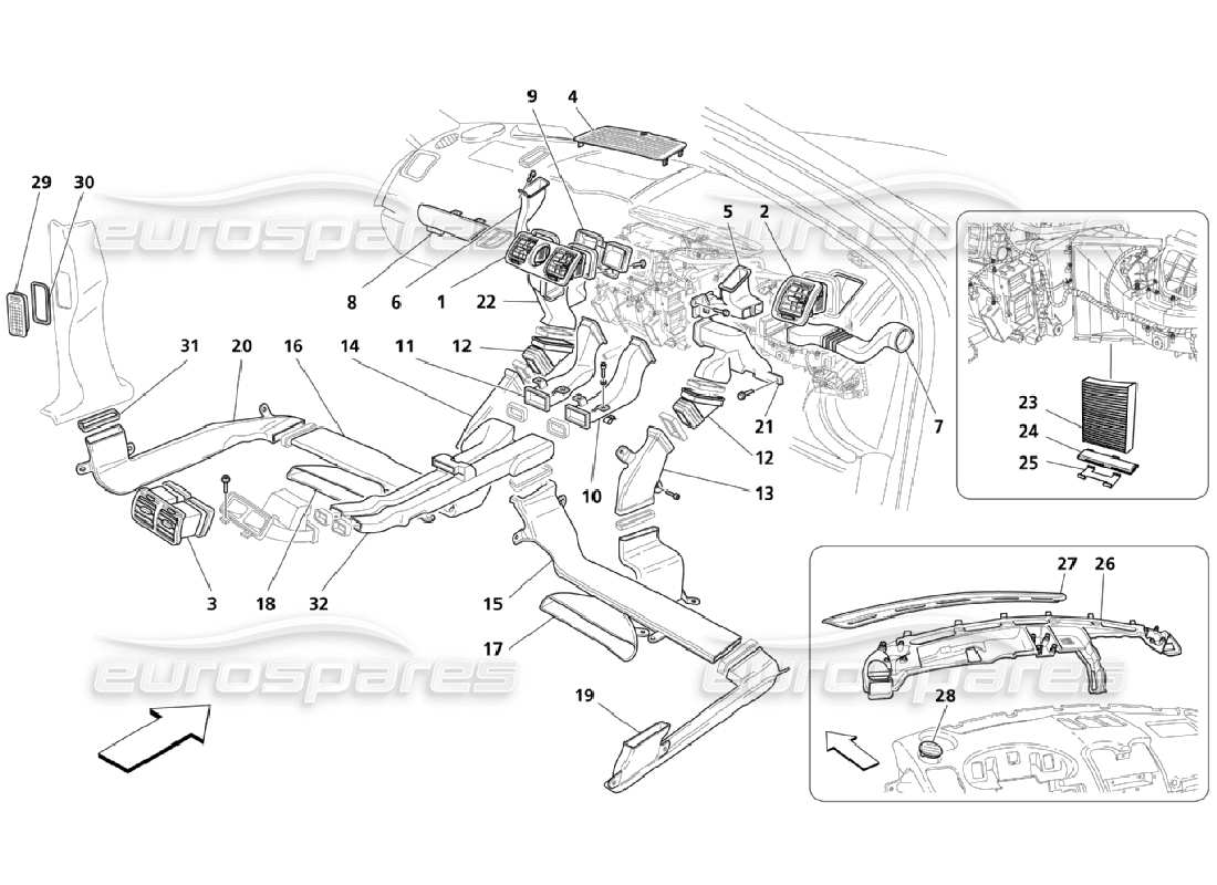 Maserati QTP. (2006) 4.2 A.C. Group: Diffusion Parts Diagram