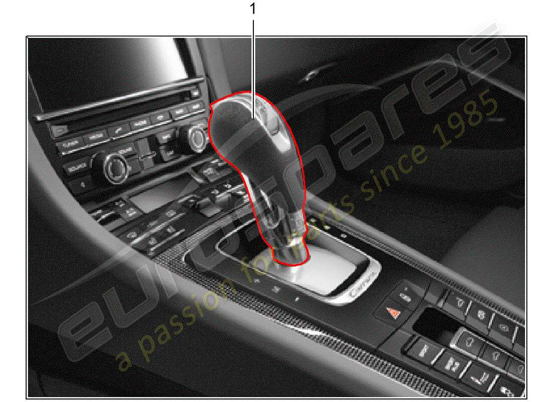 Porsche Tequipment 98X/99X (2020) SHIFT LEVER Part Diagram