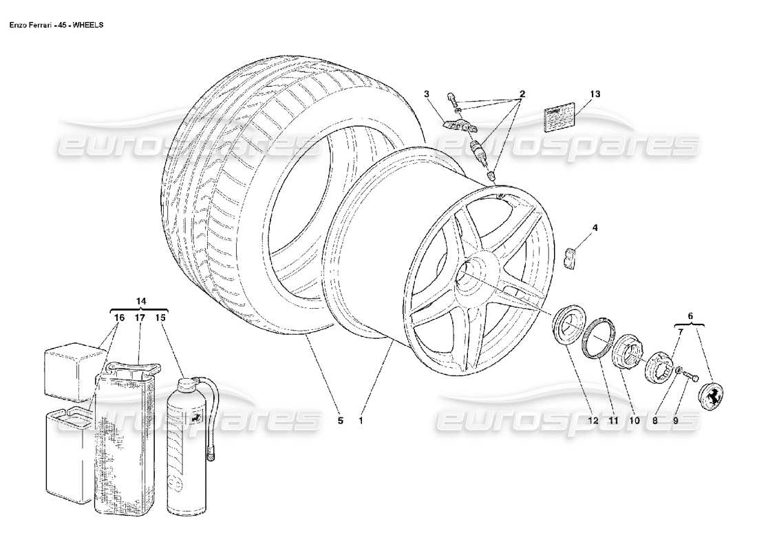 Ferrari Enzo Wheels Parts Diagram