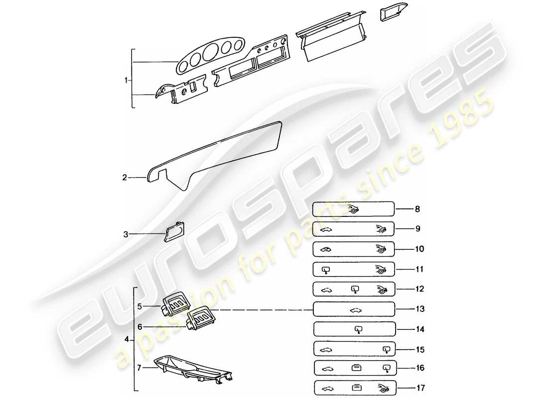 Porsche Tequipment catalogue (1996) PASSENGER COMPARTMENT Part Diagram