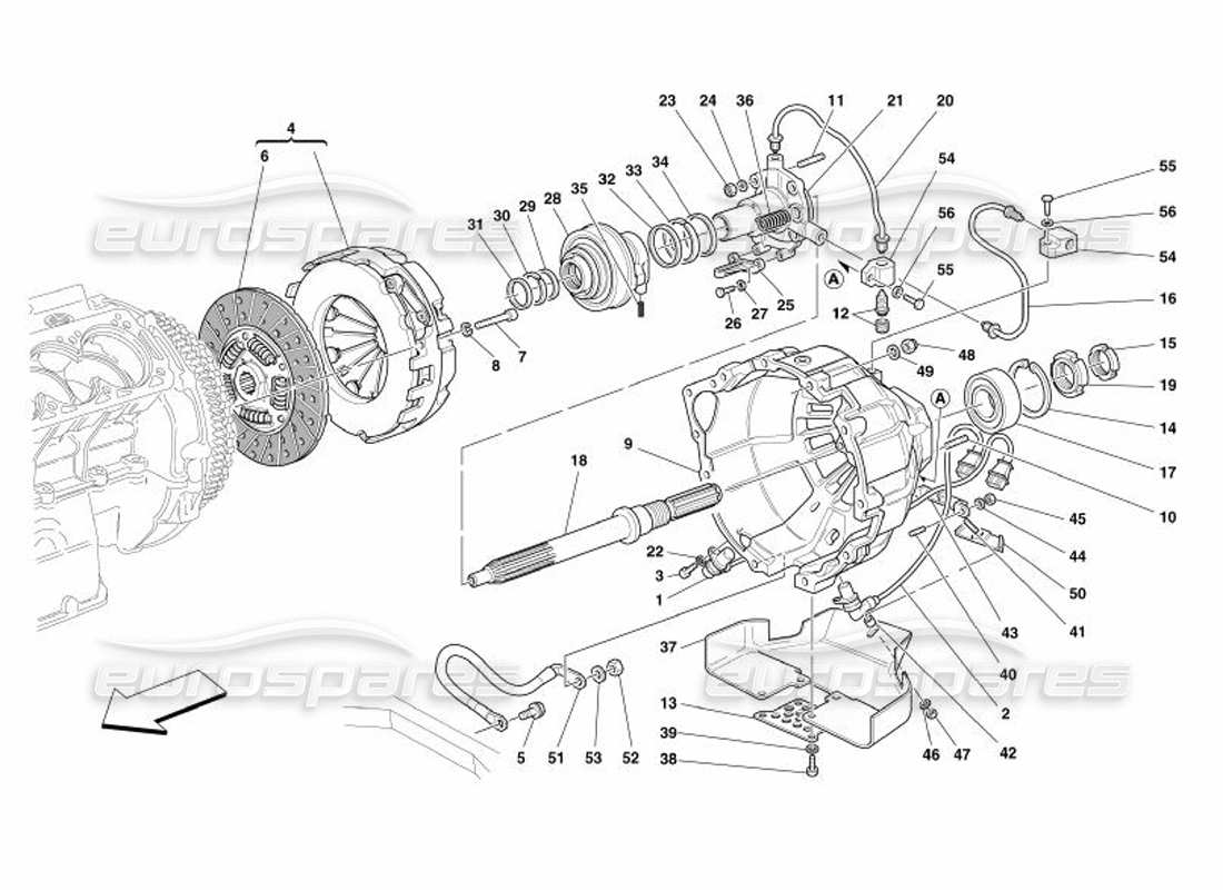 Ferrari 575 Superamerica Clutch and Controls -Not for F1- Part Diagram