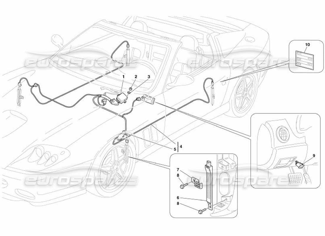 Ferrari 575 Superamerica Tyres Pressure Control System -Not for J- Part Diagram