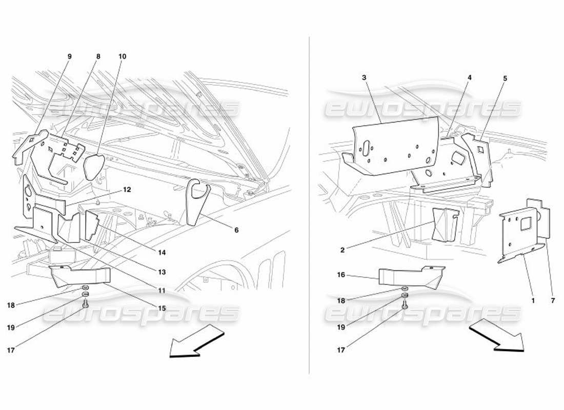 Ferrari 575 Superamerica Engine Compartment Fire-Proof Insulations -Valid for GD- Parts Diagram