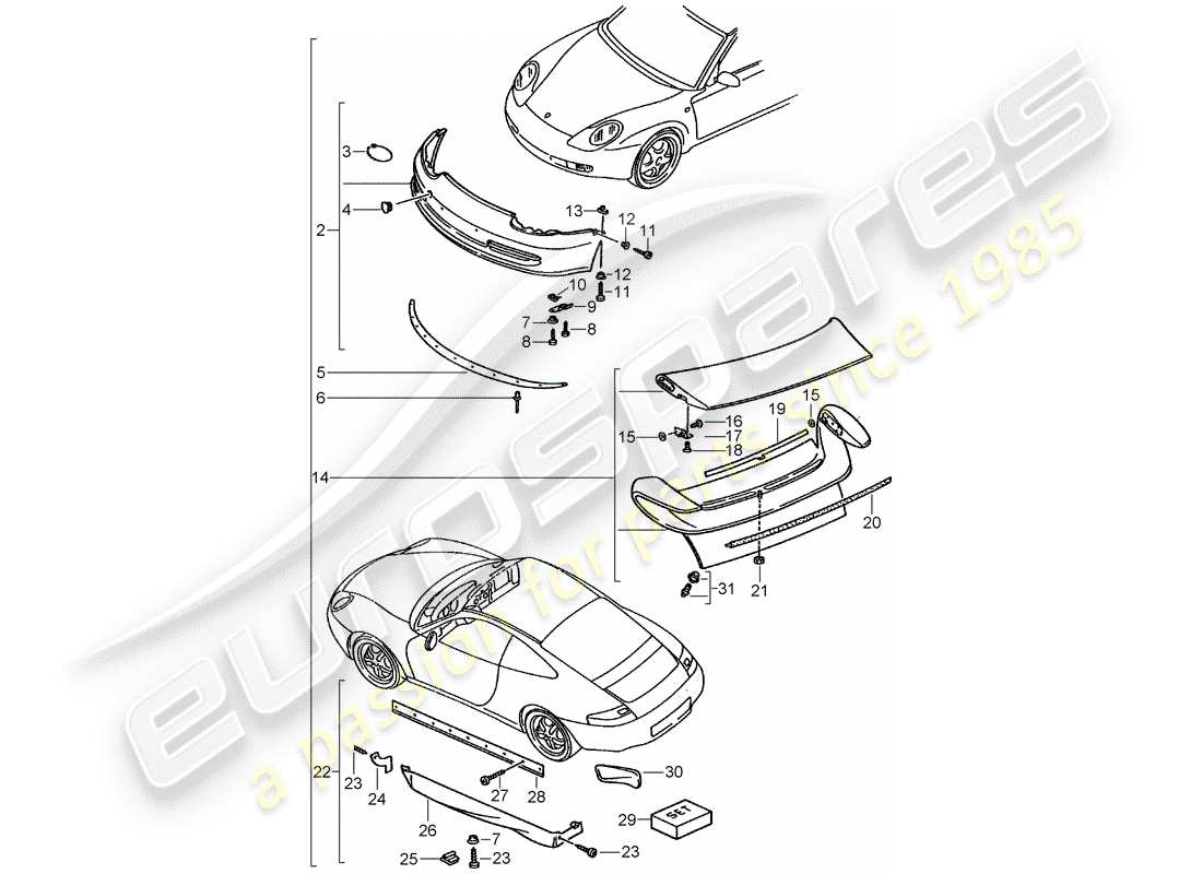 Porsche Tequipment catalogue (2012) aerokit Part Diagram